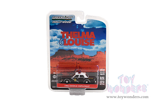 Greenlight Hollywood - Thelma & Louise Special Edition | Dodge Diplomat "New Mexico State Police" (1984, 1/64 scale diecast model car, Black with White Top) 44945E/48