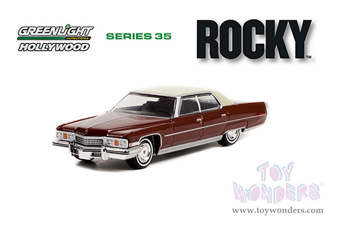 Greenlight - Hollywood Series 35 | Cadillac&reg; Sedan DeVille - Rocky (1976) (1973, 1/64 scale diecast model car, Brown/White) 44950A/48
