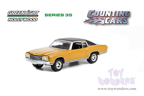 Greenlight - Hollywood Series 35 | Chevrolet&reg; Monte Carlo&trade; - Counting Cars (2012-Present TV Series) (1972, 1/64 scale diecast model car, Yellow/Black) 44950D/48
