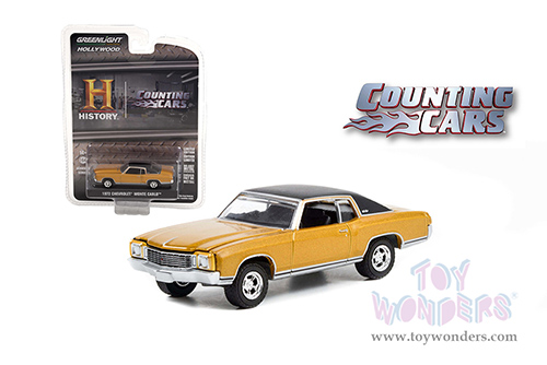 Greenlight - Hollywood Series 35 | Chevrolet&reg; Monte Carlo&trade; - Counting Cars (2012-Present TV Series) (1972, 1/64 scale diecast model car, Yellow/Black) 44950D/48