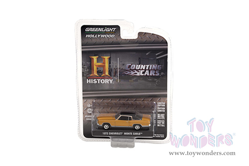 Greenlight - Hollywood Series 35 | Chevrolet&reg; Monte Carlo&trade; - Counting Cars (2012-Present TV Series) (1972, 1/64 scale diecast model car, Yellow/Black) 44950D/48