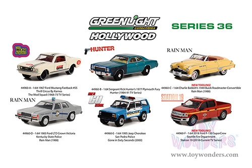 Greenlight - Hollywood Series 36 (1/64 scale diecast model car, Asstd.) 44960/48