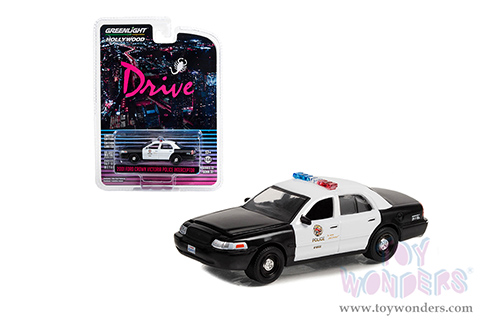 Greenlight - Hollywood Series 37 | Ford Crown Victoria Police Interceptor Black and White LAPD (Los Angeles Police Department) "Drive" (2011) Movie (2001, 1/64 scale diecast model car, Green with Tan Soft Top) 44970E/48