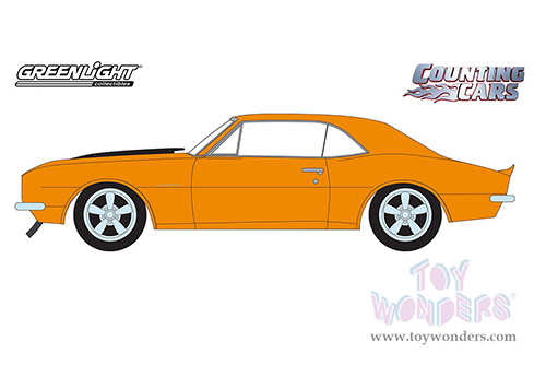Greenlight - Hollywood Series 37 | Chevrolet&reg; Camaro RS "Counting Cars" (2012-Current) TV Series (1967, 1/64 scale diecast model car, Orange with Black Stripes) 44970F/48
