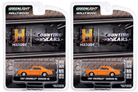 Show product details for Greenlight - Hollywood Series 37 | Chevrolet® Camaro RS "Counting Cars" (2012-Current) TV Series (1967, 1/64 scale diecast model car, Orange with Black Stripes) 44970F/48