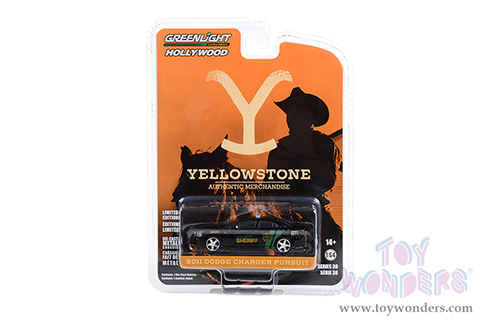Greenlight - Hollywood Series 38 | Dodge Charger Pursuit #18 "County Sheriff Deputy" "Yellowstone" (2018-Current) TV Series (2011, 1/64 scale diecast model car, Black) 44980D/48