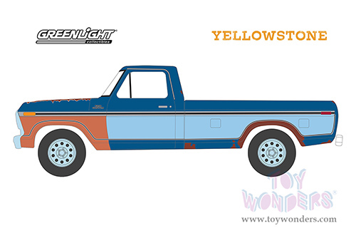 Greenlight - Hollywood Series 38 | Ford F-250 Pickup Truck (Rusted) "Yellowstone" (2018-Current) TV Series (1978, 1/64 scale diecast model car, Blue and Light Blue Two-Tone) 44980E/48