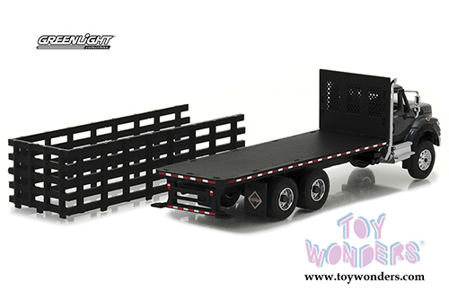 Greenlight - S.D. Trucks Series 1 | International&reg; WorkStar&reg; Platform/Stake Truck (2017, 1/64 scale diecast model car, Black) 45010B/48