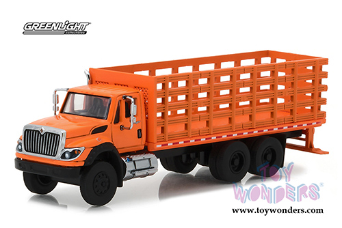 Greenlight - S.D. Trucks Series 2 | International&reg; WorkStar&reg; Platform Stake Truck (2017, 1/64 scale diecast model car, Orange) 45020B/48