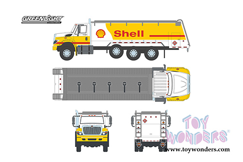 Greenlight - S.D. Trucks Series 2 | International WorkStar Tanker Truck Shell Oil (2017, 1/64 scale diecast model car, White/Yellow) 45020C/48