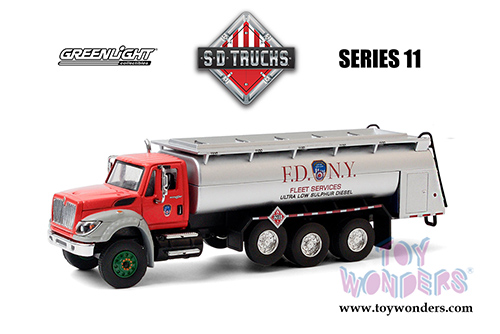 Greenlight - S.D. Trucks Series 11 | International® WorkStar® Tanker Truck FDNY Fire Department City of New York - Ultra Low Sulphur Diesel (2018, 1/64 scale diecast model car, Red/Silver) 45110A/48