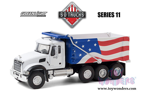 Greenlight - S.D. Trucks Series 11 | Mack&reg; Granite Dump Truck (2019, 1/64 scale diecast model car, White/USA Flag colors) 45110C/48