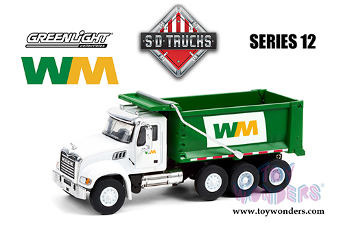 Greenlight - S.D. Trucks Series 12 | Mack&reg; Granite Dump Truck Waste Management (2020, 1/64 scale diecast model car, White/Green) 45120B/48