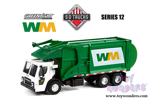 Greenlight - S.D. Trucks Series 12 | Mack® LR Refuse Garbage Truck Waste Management (2020, 1/64 scale diecast model car, White/Green) 45120C/48