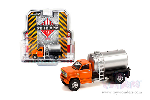 Greenlight - S.D. Trucks Series 14 | Chevrolet&reg; C-60 Fertilizer Truck (1982, 1/64 scale diecast model car, Orange/Silver) 45140A/48