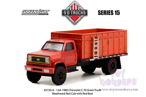 Greenlight - S.D. Trucks Series 15 | Chevrolet&reg; C-70 Grain Truck (Weathered) (1980, 1/64 scale diecast model car, Red) 45150A/48