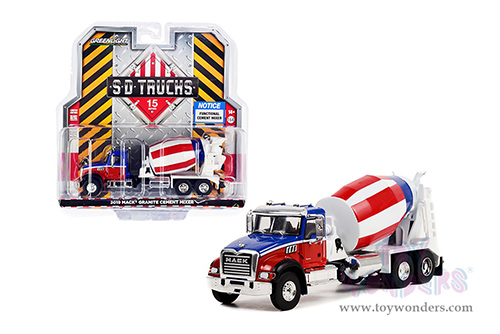 Greenlight - S.D. Trucks Series 15 | Mack&reg; Granite Cement Mixer (2019, 1/64 scale diecast model car, Blue/Red) 45150C/48