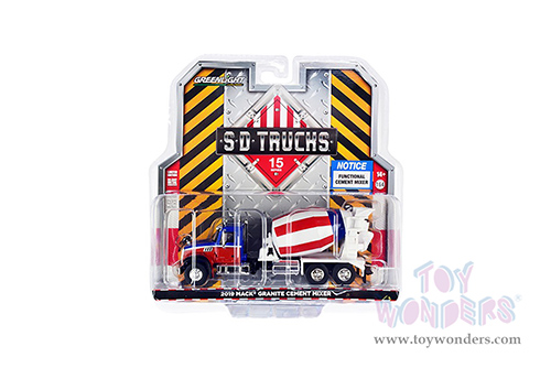 Greenlight - S.D. Trucks Series 15 | Mack&reg; Granite Cement Mixer (2019, 1/64 scale diecast model car, Blue/Red) 45150C/48