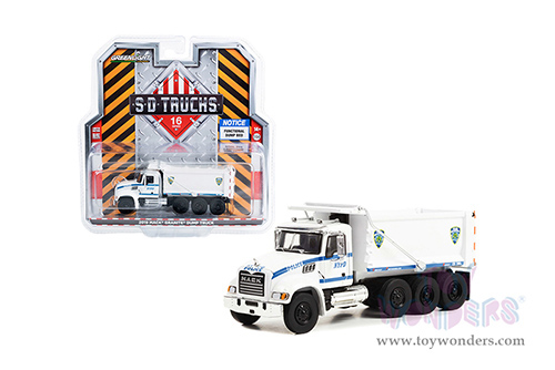 Greenlight - S.D. Trucks Series 16 | Mack&reg; Granite Dump Truck "NYPD (New York City Police Dept)" (2019, 1/64 scale diecast model car, White) 45160B/48