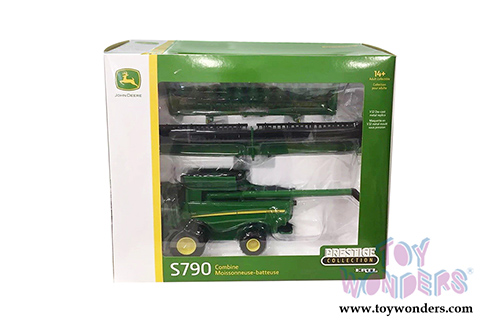 Tomy ERTL Prestige Collection - John Deere S790 Combine w/Duals, and Grain & Corn Heads (1/32 scale diecast model car, Green) 45617