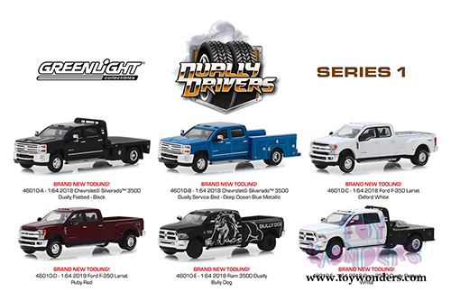 Greenlight - Dually Drivers Series 1 (1/64 scale diecast model car, Asstd.) 46010/48