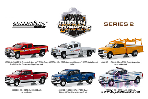 Greenlight - Dually Drivers Series 2 (1/64 scale diecast model car, Asstd.) 46020/48