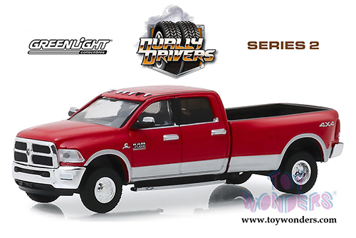 Greenlight - Dually Drivers Series 2 | Dodge Ram 3500 Dually Big Horn Pickup Truck Harvest Edition (2018, 1/64 scale diecast model car, Red) 46020D/48
