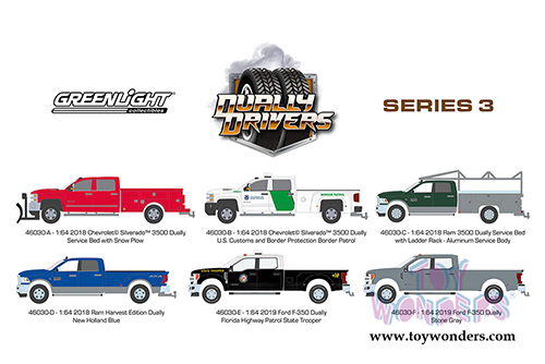 Greenlight - Dually Drivers Series 3 (1/64 scale diecast model car, Asstd.) 46030/48