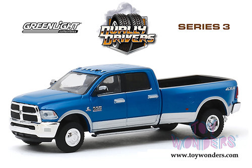 Greenlight - Dually Drivers Series 3 | Dodge Ram 3500 Big Horn Harvest Edition Dually Service Pickup Truck (2018, 1/64 scale diecast model car, Blue) 46030D/48