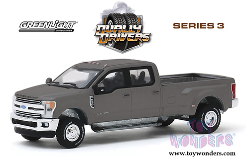 Greenlight - Dually Drivers Series 3 | Ford F-350 Lariat Dually Pickup Truck (2019, 1/64 scale diecast model car, Stone Gray) 46030F/48