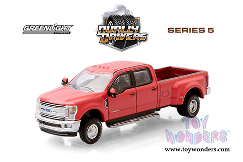 Greenlight - Dually Drivers Series 5 | Ford F-350 Lariat Dually Pickup Truck (2019, 1/64 scale diecast model car, Race Red) 46050E/48