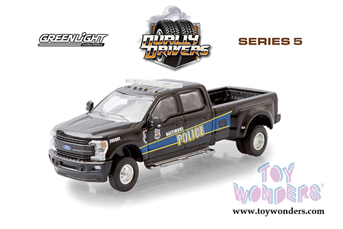 Greenlight - Dually Drivers Series 5 | Ford F-350 Lariat Dually Pickup Truck - Baltimore Police Department  (Maryland) (2019, 1/64 scale diecast model car, Black) 46050F/48