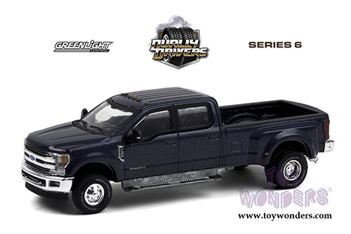Greenlight - Dually Drivers Series 6 | Ford F-350 Lariat Pickup Truck - Blue Jeans (2019, 1/64 scale diecast model car, Blue) 46060F/48