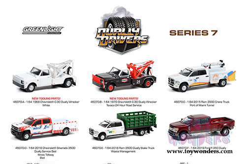 Greenlight - Dually Drivers Series 7 (1/64 scale diecast model car, Asstd.) 46070/48