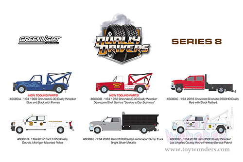 Greenlight - Dually Drivers Series 8 (1/64 scale diecast model car, Asstd.) 46080/48