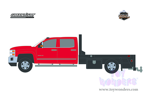 Greenlight - Dually Drivers Series 8 | Chevrolet&reg; Silverado 3500HD Dually Flatbed Truck (2016, 1/64 scale diecast model car, Red/Black) 46080C/48