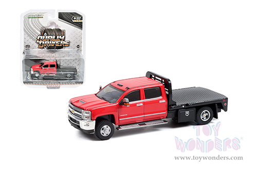 Greenlight - Dually Drivers Series 8 | Chevrolet&reg; Silverado 3500HD Dually Flatbed Truck (2016, 1/64 scale diecast model car, Red/Black) 46080C/48