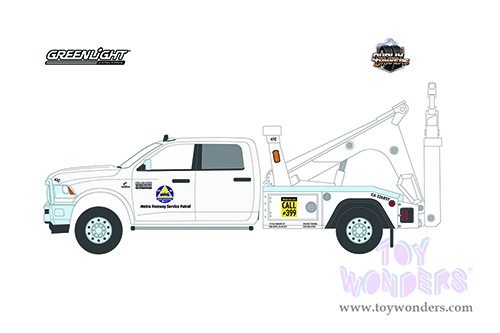 Greenlight - Dually Drivers Series 8 | Ram 3500 Dually Wrecker Tow Truck White "Los Angeles County Metro Freeway Service Patrol" (2018, 1/64 scale diecast model car, White) 46080F/48
