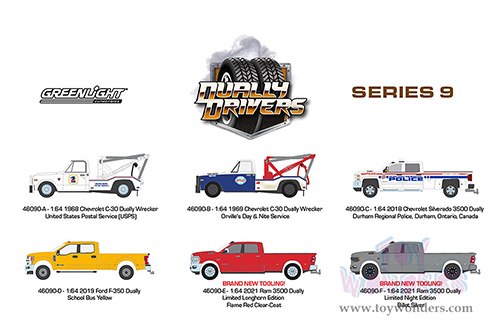 Greenlight - Dually Drivers Series 9 (1/64 scale diecast model car, Asstd.) 46090/48