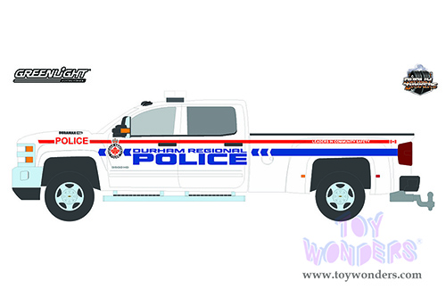 Greenlight - Dually Drivers Series 9 | Chevrolet&reg; Silverado 3500HD Dually Pickup Truck "Durham Regional Police" Ontario (Canada) (2018, 1/64 scale diecast model car, White) 46090C/48