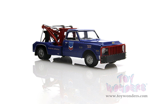 Greenlight - Dually Drivers Series 10 | Chevrolet&reg; C-30 Dually Wrecker Truck - Standard Oil Company Roadside Service 24 Hour (1969, 1/64 scale diecast model car, Dark Blue) 46100A/48