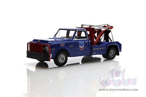 Greenlight - Dually Drivers Series 10 | Chevrolet&reg; C-30 Dually Wrecker Truck - Standard Oil Company Roadside Service 24 Hour (1969, 1/64 scale diecast model car, Dark Blue) 46100A/48