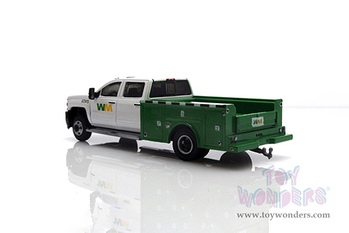 Greenlight - Dually Drivers Series 10 | Chevrolet® Silverado 3500HD Dually Service Truck - Waste Management (2018, 1/64 scale diecast model car, White and Green) 46100C/48