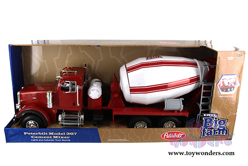 Tomy ERTL Big Farm - Peterbilt Model 367 Cement Mixer Tractor (1/16 scale sturdy plastic model car, Red) 46210A