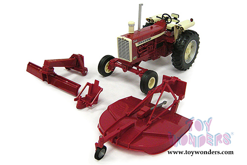 Tomy ERTL Big Farm - Case IH International Harvester 1206 Tractor with Rear Blade and Mower (1/16 scale sturdy plastic model car, Red) 46379