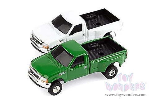 Tomy ERTL - Ford 350 Pickup (1/64 scale die cast model car, Green and White) 46582C