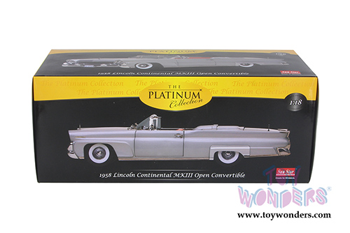 Sun Star Platinum - Lincoln Continental MK III Open Convertible (1958, 1/18 scale diecast model car, Silver Gray) 4706
