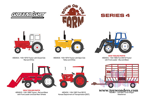 Greenlight - Down on the Farm Series 4 (1/64 scale diecast model car, Asstd.) 48040/48
