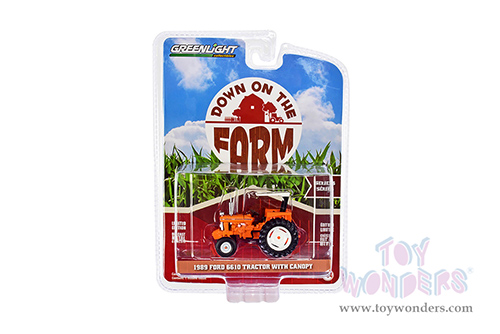 Greenlight - Down on the Farm Series 6 | Ford 6610 Tractor with Canopy (1989, 1/64 scale diecast model car, Orange) 48060E/48