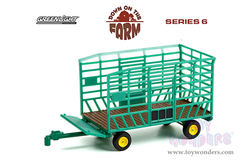 Greenlight - Down on the Farm Series 6 | Bale Throw Wagon (1/64 scale diecast model car, Green) 48060F/48